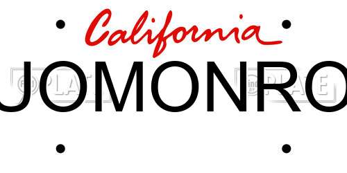 UOMONRO California License Plate