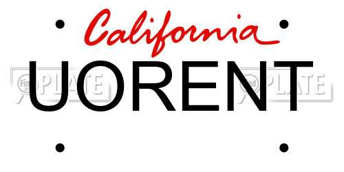 UORENT California License Plate