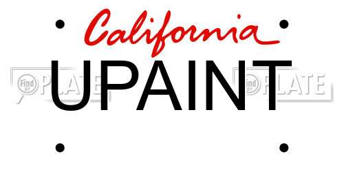 UPAINT California License Plate