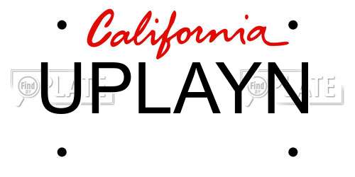 UPLAYN California License Plate