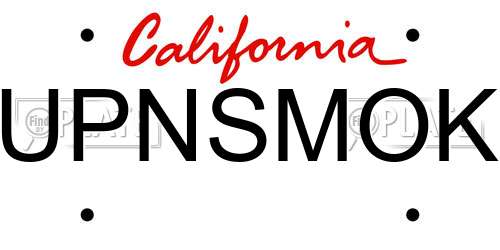 UPNSMOK California License Plate