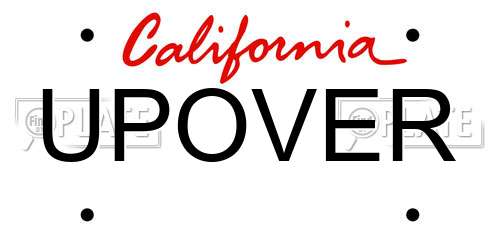 UPOVER California License Plate