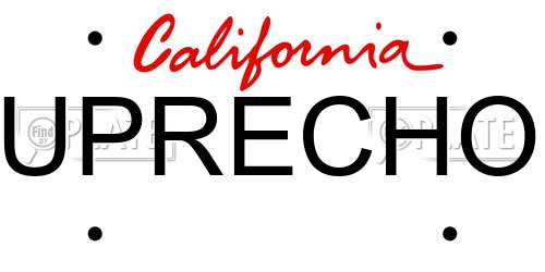 UPRECHO California License Plate