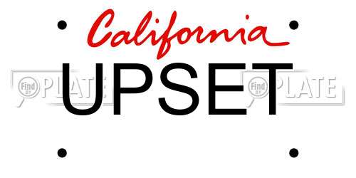 UPSET California License Plate