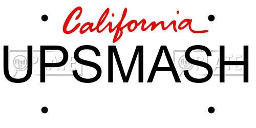 UPSMASH California License Plate