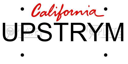 UPSTRYM California License Plate