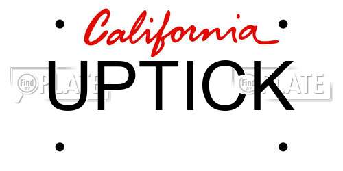 UPTICK California License Plate