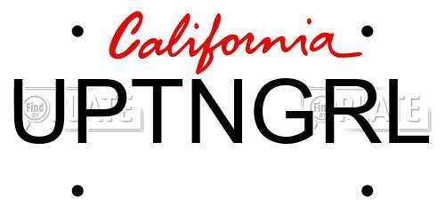 UPTNGRL California License Plate