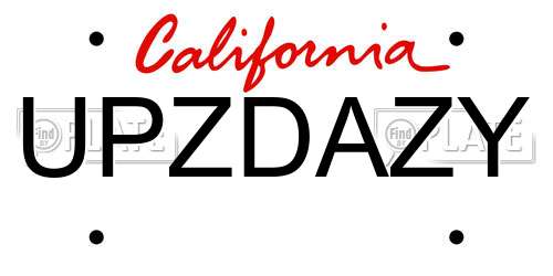 UPZDAZY California License Plate