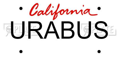 URABUS California License Plate