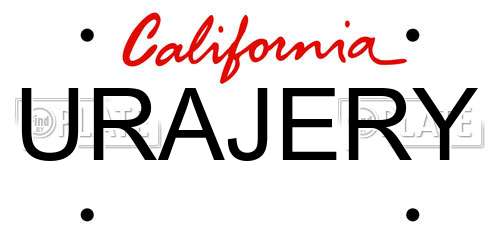 URAJERY California License Plate