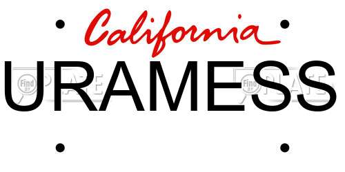 URAMESS California License Plate