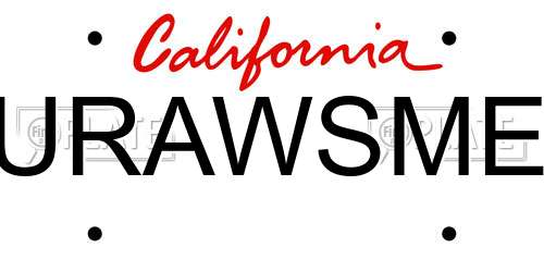URAWSME California License Plate
