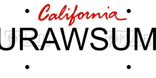 URAWSUM California License Plate