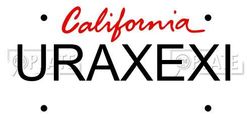 URAXEXI California License Plate