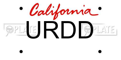 URDD California License Plate