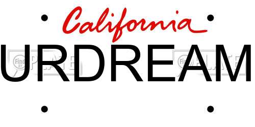 URDREAM California License Plate