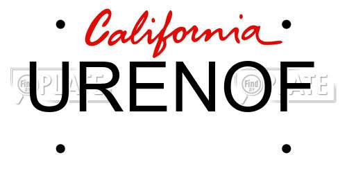 URENOF California License Plate