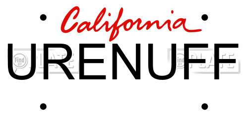 URENUFF California License Plate