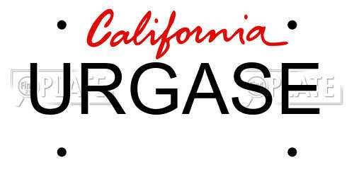 URGASE California License Plate
