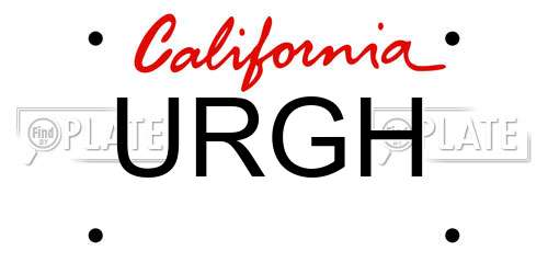 URGH California License Plate