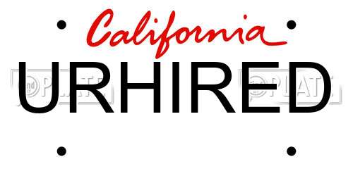 URHIRED California License Plate