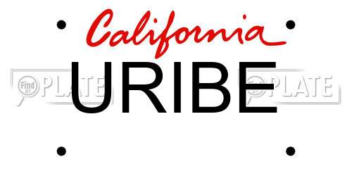 URIBE California License Plate