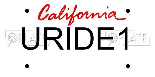URIDE1 California License Plate