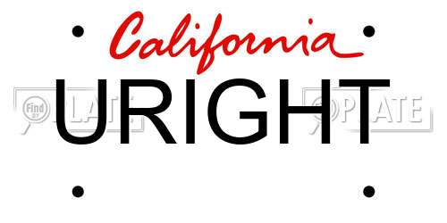 URIGHT California License Plate