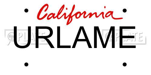 URLAME California License Plate