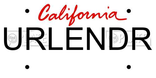 URLENDR California License Plate