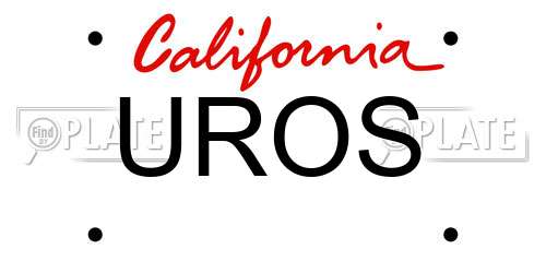 UROS California License Plate