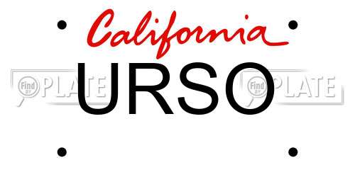 URSO California License Plate