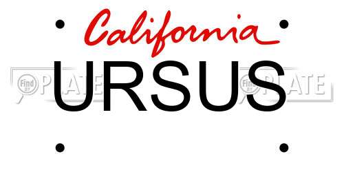 URSUS California License Plate
