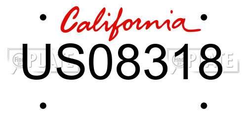 US08318 California License Plate