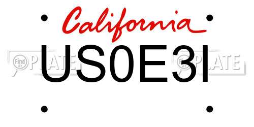 US0E3I California License Plate