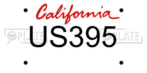 US395 California License Plate