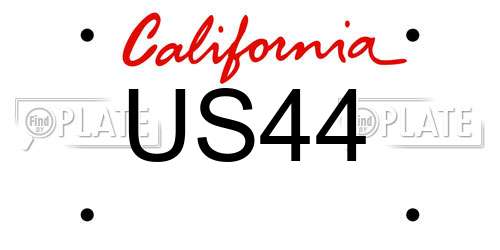 US44 California License Plate