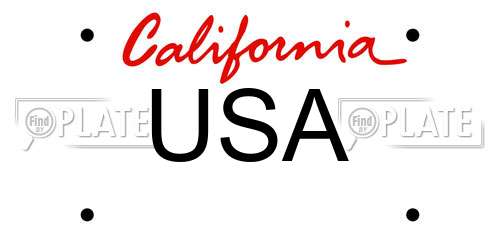 USA California License Plate