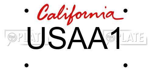 USAA1 California License Plate