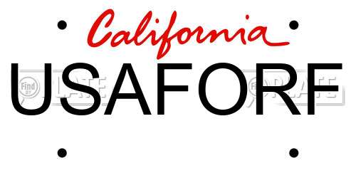 USAFORF California License Plate