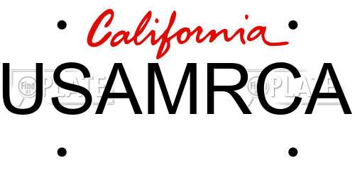 USAMRCA California License Plate