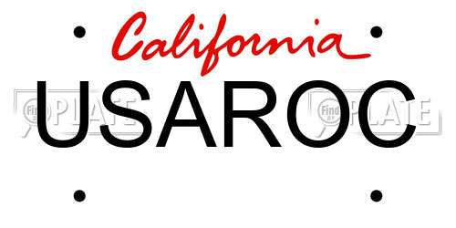 USAROC California License Plate