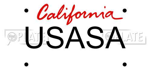 USASA California License Plate