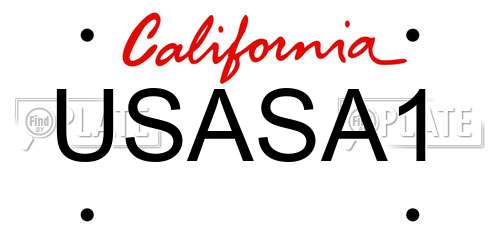 USASA1 California License Plate