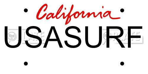 USASURF California License Plate