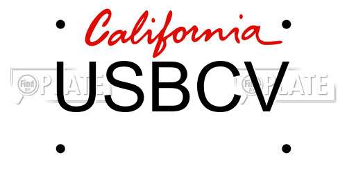 USBCV California License Plate