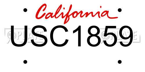 USC1859 California License Plate