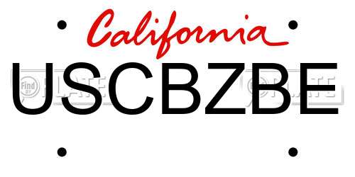 USCBZBE California License Plate