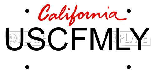 USCFMLY California License Plate